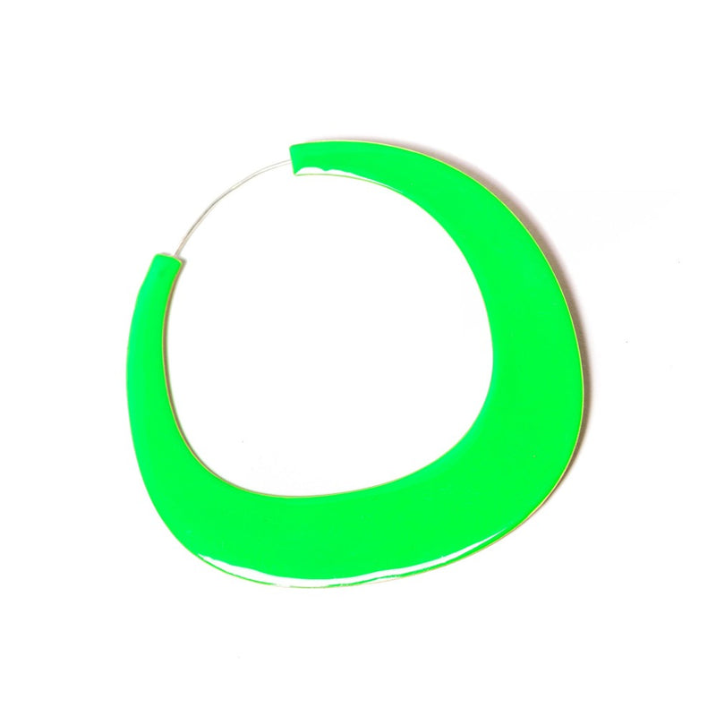 ORECCHINI-ODEON-OTTONE-SMALTATO-VERDE-FLUO