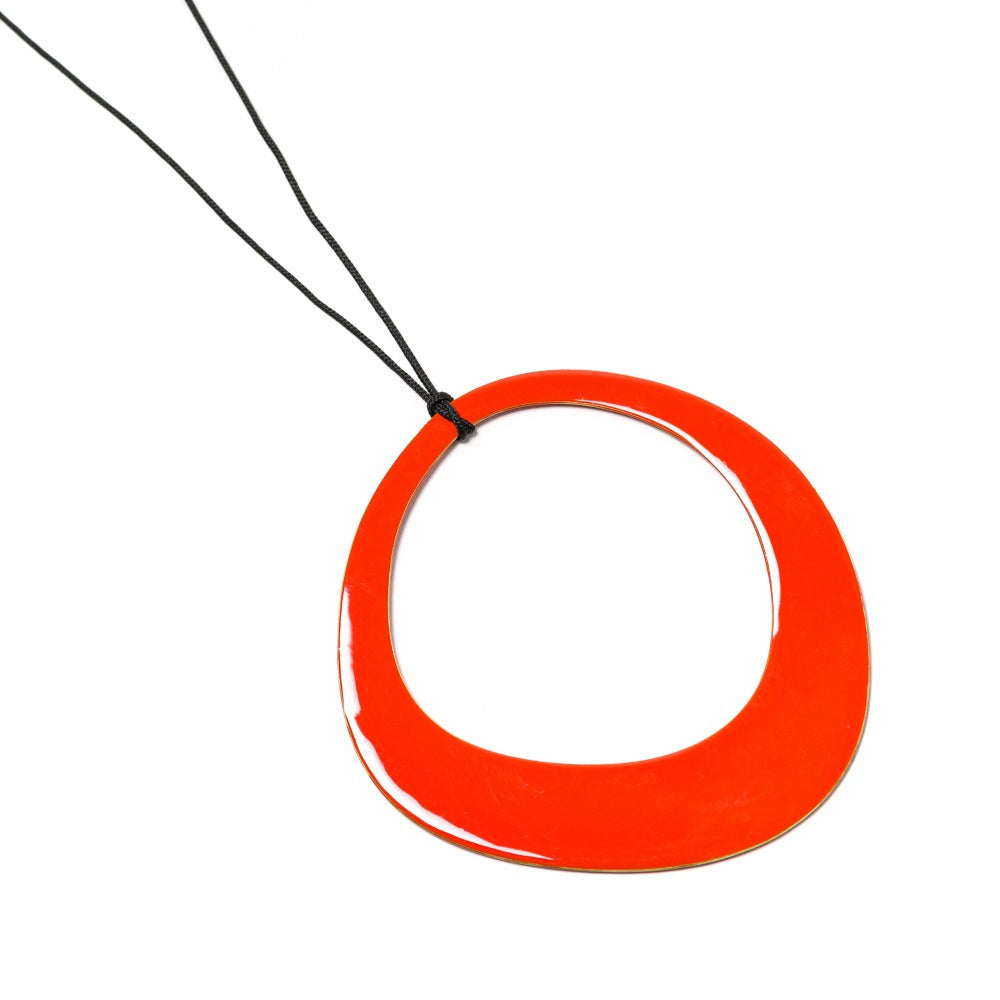 PENDENTE_CIAMBELLA_RAME_SMALTATA_ARANCIONE_SCURO