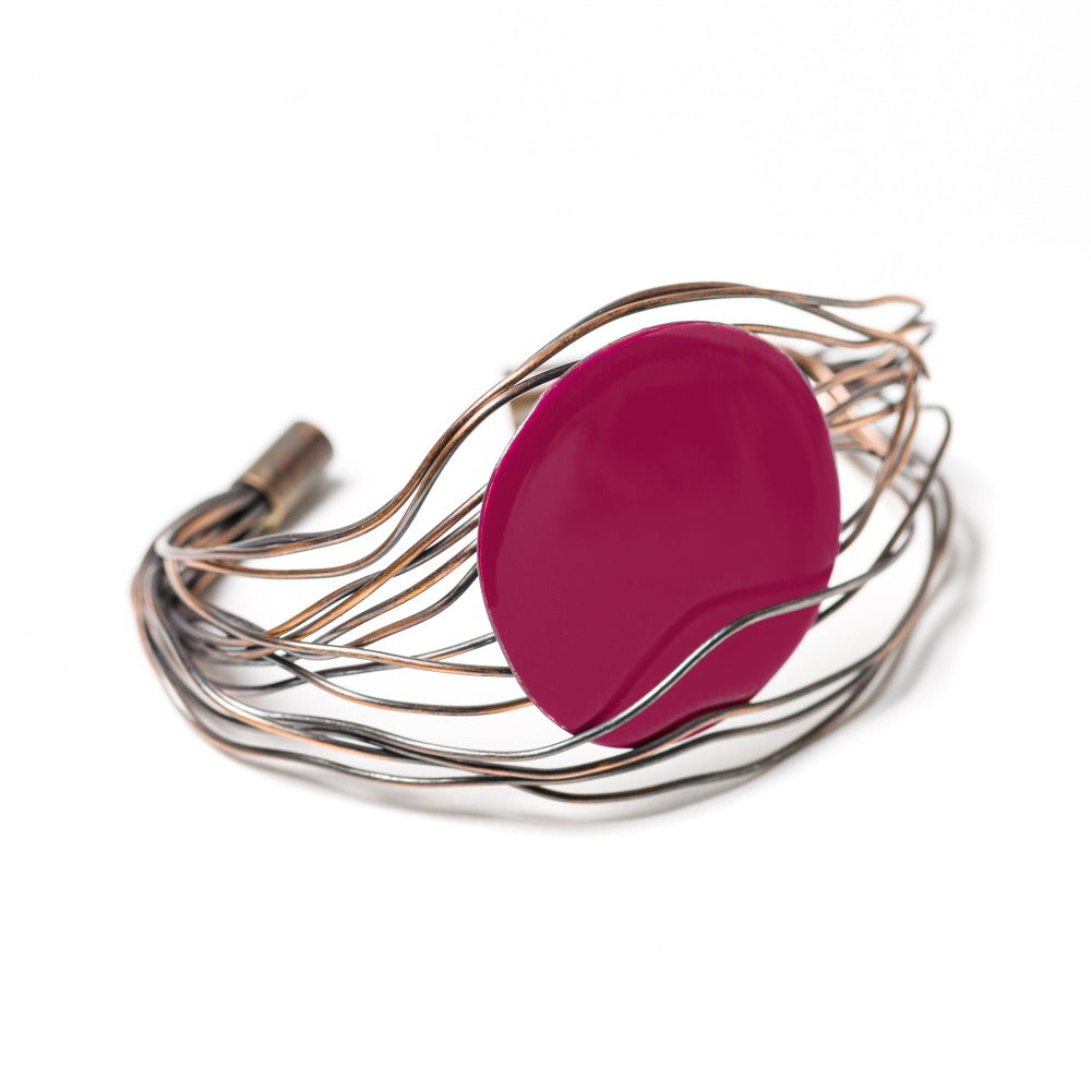 BRACCIALE_TAORMINA_NIDO_APERTO_SMALTATO_CILIEGIA