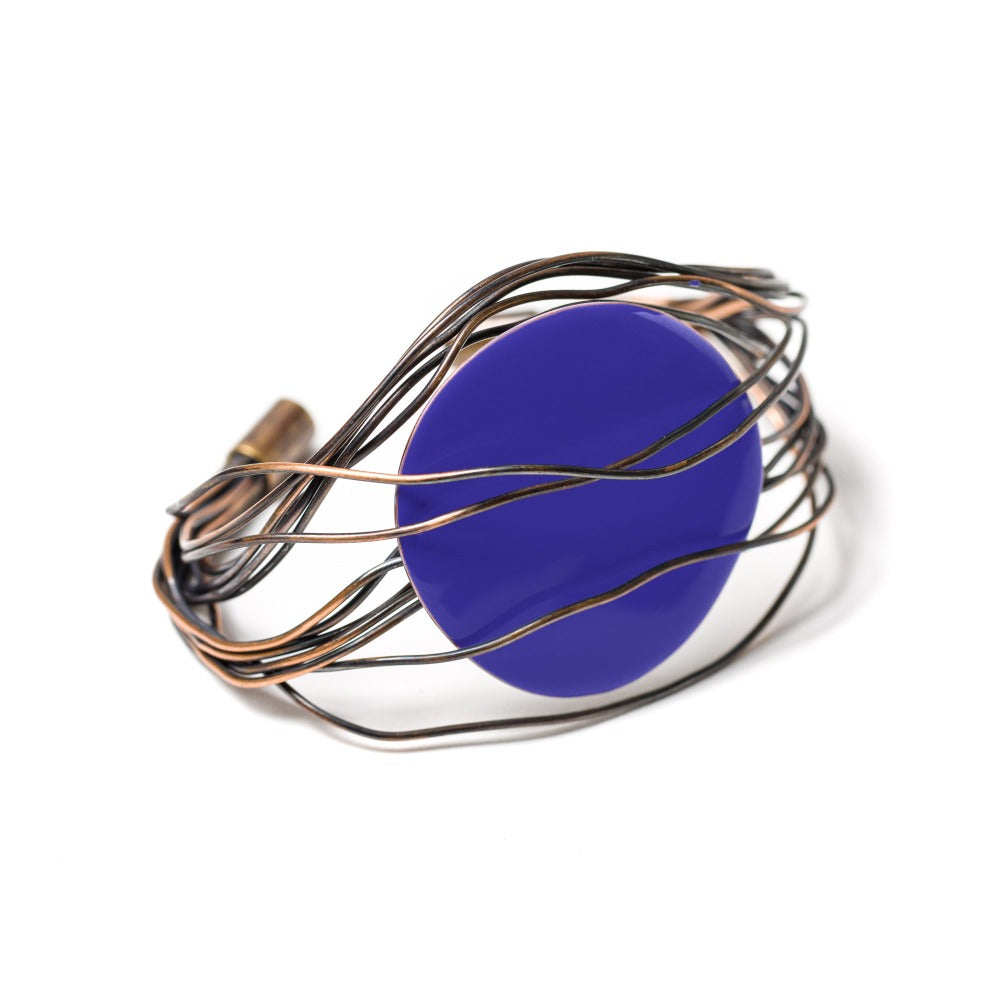 BRACCIALE_TAORMINA_NIDO_APERTO_SMALTATO_LAVANDA
