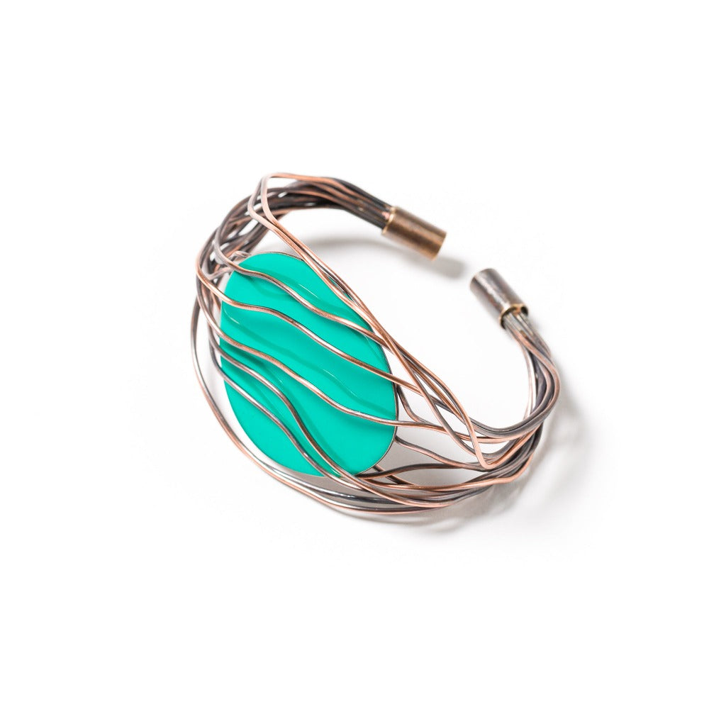 BRACCIALE_NIDO_RAME_TURCHESE